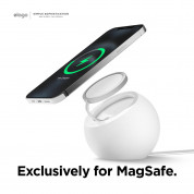 Elago MS2 Charging Stand for MagSafe - силиконова поставка за безжично зареждане на iPhone чрез поставяне на Apple MagSafe Charger (бял) 2