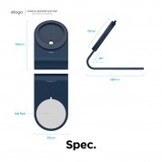 Elago MS3 Aluminum Charging Stand for MagSafe - алуминиева поставка за безжично зареждане на iPhone чрез поставяне на Apple MagSafe Charger (тъмносин) 8