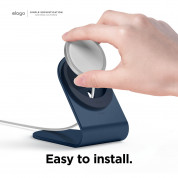 Elago MS3 Aluminum Charging Stand for MagSafe - алуминиева поставка за безжично зареждане на iPhone чрез поставяне на Apple MagSafe Charger (тъмносин) 6