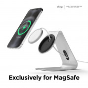 Elago MS4 Aluminum Charging Stand for MagSafe - алуминиева поставка за безжично зареждане на iPhone чрез поставяне на Apple MagSafe Charger (сребрист) 3