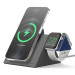 Elago MS5 Duo Charging Stand - силиконова поставка за зареждане на iPhone и Apple Watch (тъмносив-син) 1