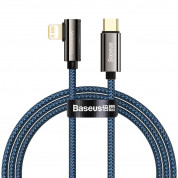 Baseus Legend Elbow USB-C to Lightning Cable PD 20W (CACS000303) - USB-C към Lightning кабел за Apple устройства с Lightning порт (200 см) (син)