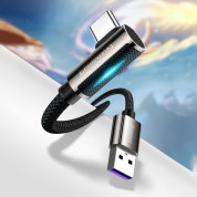 Baseus Legend Elbow USB to USB-C Cable PD 2.0 66W (CACS000503) - здрав кабел с въжена оплетка и бързо зареждане за устройства с USB-C порт (200 см) (син) 9