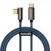 Baseus Legend Elbow USB-C to USB-C Cable 100W (CACS000603) - здрав кабел с въжена оплетка и бързо зареждане за устройства с USB-C порт (100 см) (син) 1