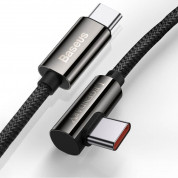 Baseus Legend Elbow USB-C to USB-C Cable 100W (CACS000603) - здрав кабел с въжена оплетка и бързо зареждане за устройства с USB-C порт (100 см) (син) 13