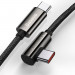 Baseus Legend Elbow USB-C to USB-C Cable 100W (CACS000603) - здрав кабел с въжена оплетка и бързо зареждане за устройства с USB-C порт (100 см) (син) 14