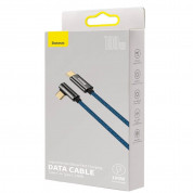 Baseus Legend Elbow USB-C to USB-C Cable 100W (CACS000603) - здрав кабел с въжена оплетка и бързо зареждане за устройства с USB-C порт (100 см) (син) 17