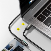 Baseus Legend Elbow USB-C to USB-C Cable 100W (CACS000603) - здрав кабел с въжена оплетка и бързо зареждане за устройства с USB-C порт (100 см) (син) 15