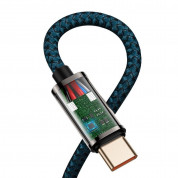Baseus Legend Elbow USB-C to USB-C Cable 100W (CACS000603) - здрав кабел с въжена оплетка и бързо зареждане за устройства с USB-C порт (100 см) (син) 2