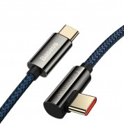 Baseus Legend Elbow USB-C to USB-C Cable 100W (CACS000703) - здрав кабел с въжена оплетка и бързо зареждане за устройства с USB-C порт (200 см) (син) 7