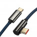 Baseus Legend Elbow USB-C to USB-C Cable 100W (CACS000703) - здрав кабел с въжена оплетка и бързо зареждане за устройства с USB-C порт (200 см) (син) 8