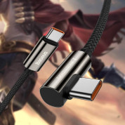 Baseus Legend Elbow USB-C to USB-C Cable 100W (CACS000703) - здрав кабел с въжена оплетка и бързо зареждане за устройства с USB-C порт (200 см) (син) 9