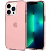 Spigen Crystal Flex Case - тънък качествен силиконов (TPU) калъф за iPhone 13 Pro Max (розов) 