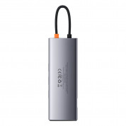Baseus USB-C Metal Gleam Series 9-in-1 Hub (CAHUB-CU0G) - мултифункционален хъб за свързване на допълнителна периферия за устройства с USB-C (тъмносив) 1