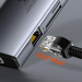 Baseus USB-C Metal Gleam Series 9-in-1 Hub (CAHUB-CU0G) - мултифункционален хъб за свързване на допълнителна периферия за устройства с USB-C (тъмносив) 15