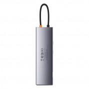 Baseus USB-C Metal Gleam Series 11-in-1 Hub (CAHUB-CT0G) - мултифункционален хъб за свързване на допълнителна периферия за устройства с USB-C (тъмносив) 2