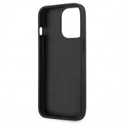 Guess Saffiano 4G Metal Logo Leather Hard Case - дизайнерски кожен кейс за iPhone 13 Pro (черен) 6