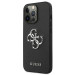 Guess Saffiano 4G Metal Logo Leather Hard Case - дизайнерски кожен кейс за iPhone 13 Pro (черен) 3