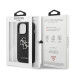 Guess Saffiano 4G Metal Logo Leather Hard Case - дизайнерски кожен кейс за iPhone 13 Pro (черен) 8