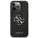 Guess Saffiano 4G Metal Logo Leather Hard Case - дизайнерски кожен кейс за iPhone 13 Pro (черен) 4