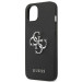 Guess Saffiano 4G Metal Logo Leather Hard Case - дизайнерски кожен кейс за iPhone 13 (черен) 6