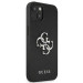 Guess Saffiano 4G Metal Logo Leather Hard Case - дизайнерски кожен кейс за iPhone 13 (черен) 5