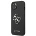 Guess Saffiano 4G Metal Logo Leather Hard Case - дизайнерски кожен кейс за iPhone 13 (черен) 3