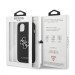 Guess Saffiano 4G Metal Logo Leather Hard Case - дизайнерски кожен кейс за iPhone 13 (черен) 8