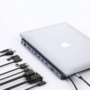 Choetech USB-C Docking Station Hub 100W PD - мултифункционален хъб за свързване на допълнителна периферия за Macbook и USB-C устройства (сив) 2