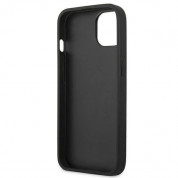 Guess Saffiano 4G Metal Logo Leather Hard Case - дизайнерски кожен кейс за iPhone 13 mini (черен) 6