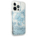 Guess Liquid Big Liquid Glitter Case - дизайнерски кейс с висока защита за iPhone 13 Pro Max (син) 5