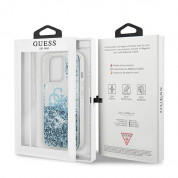 Guess Liquid Big Liquid Glitter Case - дизайнерски кейс с висока защита за iPhone 13 Pro Max (син) 7