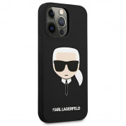 Karl Lagerfeld Head Silicone Case - дизайнерски силиконов кейс за iPhone 13 Pro (черен) 1