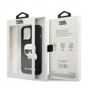Karl Lagerfeld Head Silicone Case - дизайнерски силиконов кейс за iPhone 13 Pro (черен) 7