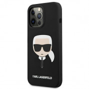 Karl Lagerfeld Head Silicone Case - дизайнерски силиконов кейс за iPhone 13 Pro (черен) 2