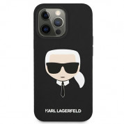 Karl Lagerfeld Head Silicone Case - дизайнерски силиконов кейс за iPhone 13 Pro (черен) 3