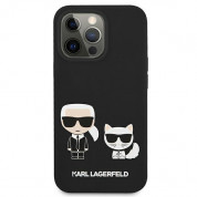 Karl Lagerfeld Karl & Choupette Silicone Case - дизайнерски силиконов кейс за iPhone 13 Pro (черен) 2