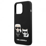 Karl Lagerfeld Karl & Choupette Silicone Case - дизайнерски силиконов кейс за iPhone 13 Pro (черен) 5