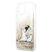 Karl Lagerfeld Liquid Glitter Choupette Fun Case - дизайнерски кейс с висока защита за iPhone 13 (прозрачен-златист) 6
