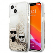 Karl Lagerfeld Liquid Glitter Karl & Choupette Case for iPhone 13 (clear-gold)