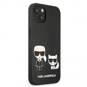 Karl Lagerfeld Karl & Choupette Ikonik Leather Case - дизайнерски кожен кейс за iPhone 13 (черен)  3