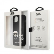 Karl Lagerfeld Karl & Choupette Ikonik Leather Case - дизайнерски кожен кейс за iPhone 13 (черен)  7