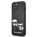 Karl Lagerfeld Karl & Choupette Ikonik Leather Case - дизайнерски кожен кейс за iPhone 13 (черен)  2