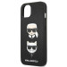Karl Lagerfeld Karl & Choupette Saffiano Leather Case - дизайнерски кожен кейс за iPhone 13 (черен) 6