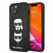 Karl Lagerfeld Karl & Choupette Saffiano Leather Case for iPhone 13 (black)