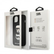 Karl Lagerfeld Karl & Choupette Saffiano Leather Case - дизайнерски кожен кейс за iPhone 13 (черен) 7