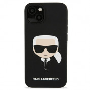 Karl Lagerfeld Head Silicone Case - дизайнерски силиконов кейс за iPhone 13 (черен) 2