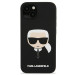 Karl Lagerfeld Head Silicone Case - дизайнерски силиконов кейс за iPhone 13 (черен) 3
