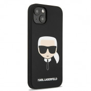 Karl Lagerfeld Head Silicone Case - дизайнерски силиконов кейс за iPhone 13 (черен) 3