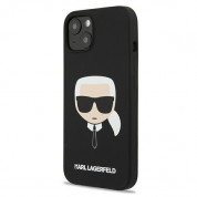 Karl Lagerfeld Head Silicone Case - дизайнерски силиконов кейс за iPhone 13 (черен) 1